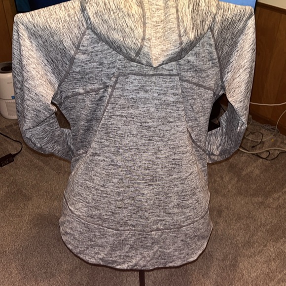 Eddie Bauer Fleece Hoodie Athletic Gray Full Zip Sweater Womens XL - Picture 6 of 7